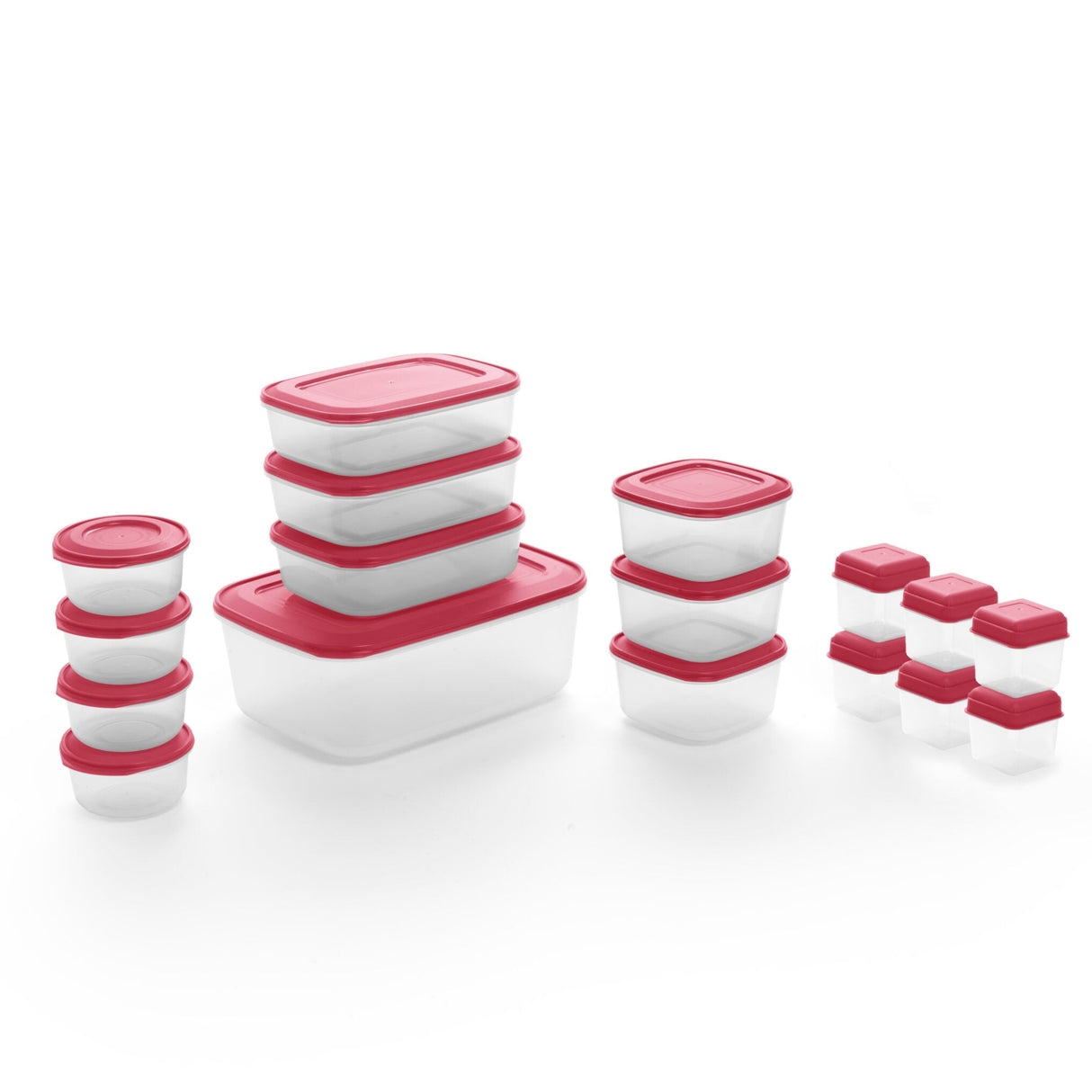 Set de 17 Tápers Herméticos Easy Seal Coral | Conservación de Alimentos sin Fugas