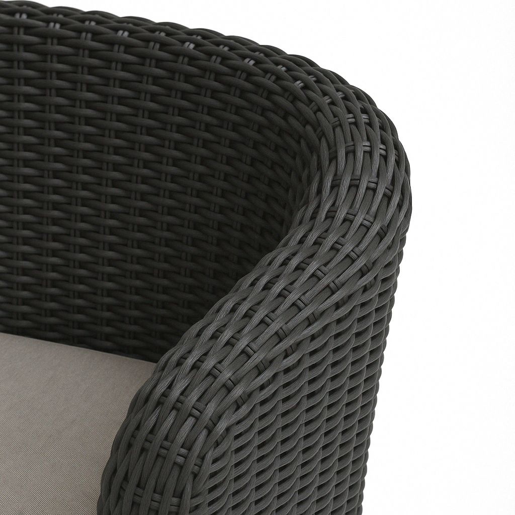 Conjunto de Jardín de Plástico Reciclado - Nova Tête-à-Tête Grafito | Sillón y Mesa para Exterior