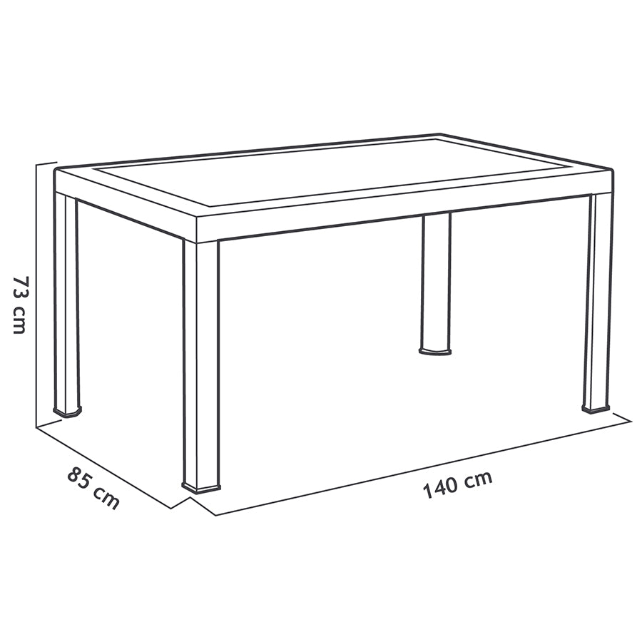 Mesa para uso exterior Dream | Disponible en Marrón y Negro - 140cm x 85cm