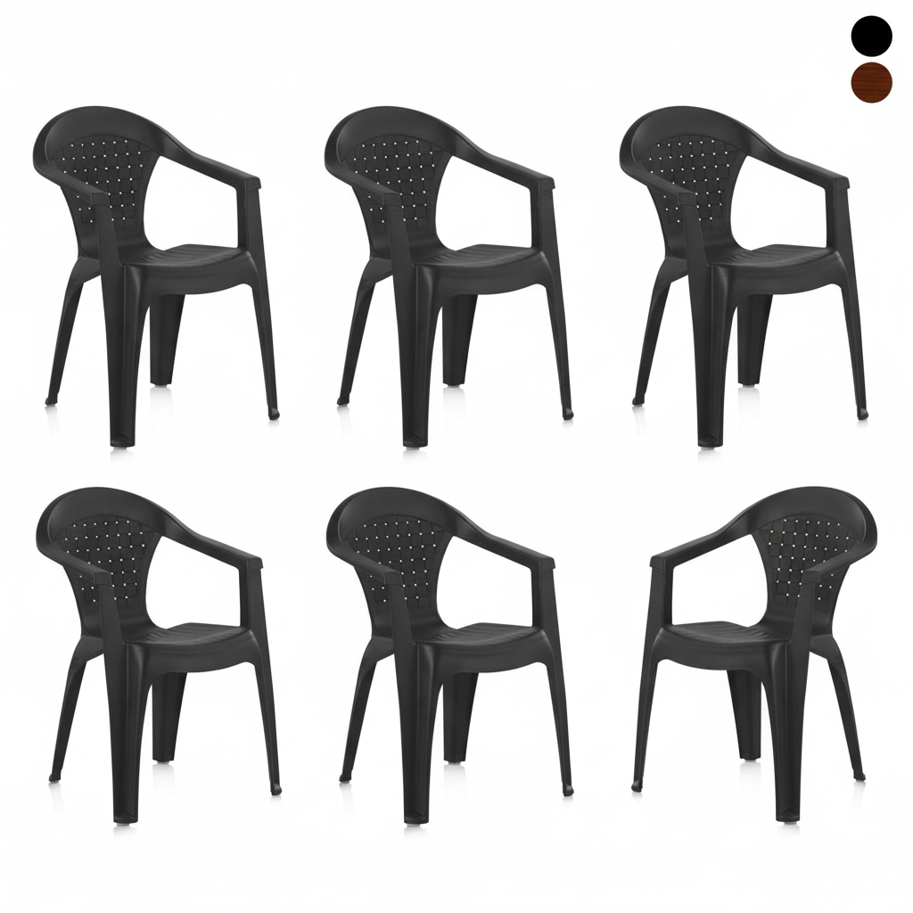 Pack 6 Sillas de Plástico Dream | Resistentes a la intemperie y filtros UV
