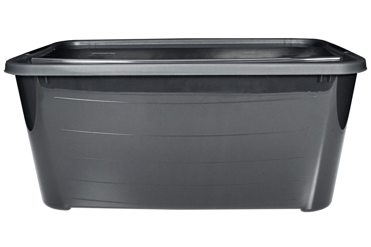 Pack de 2 Cajas Organizadoras de Plástico Negro 45L Life Story con Tapa
