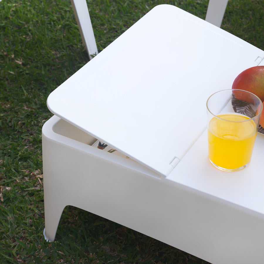 Conjunto de Muebles de Jardín de Plástico Reciclado - Costa Blanco | Sillón y Mesa Exterior