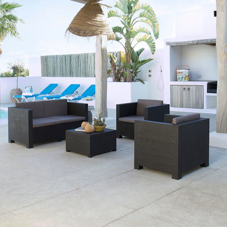 Conjunto de Jardín con Almacenamiento - Diva Confort Storage | Sofá y Mesa de Plástico Reciclado