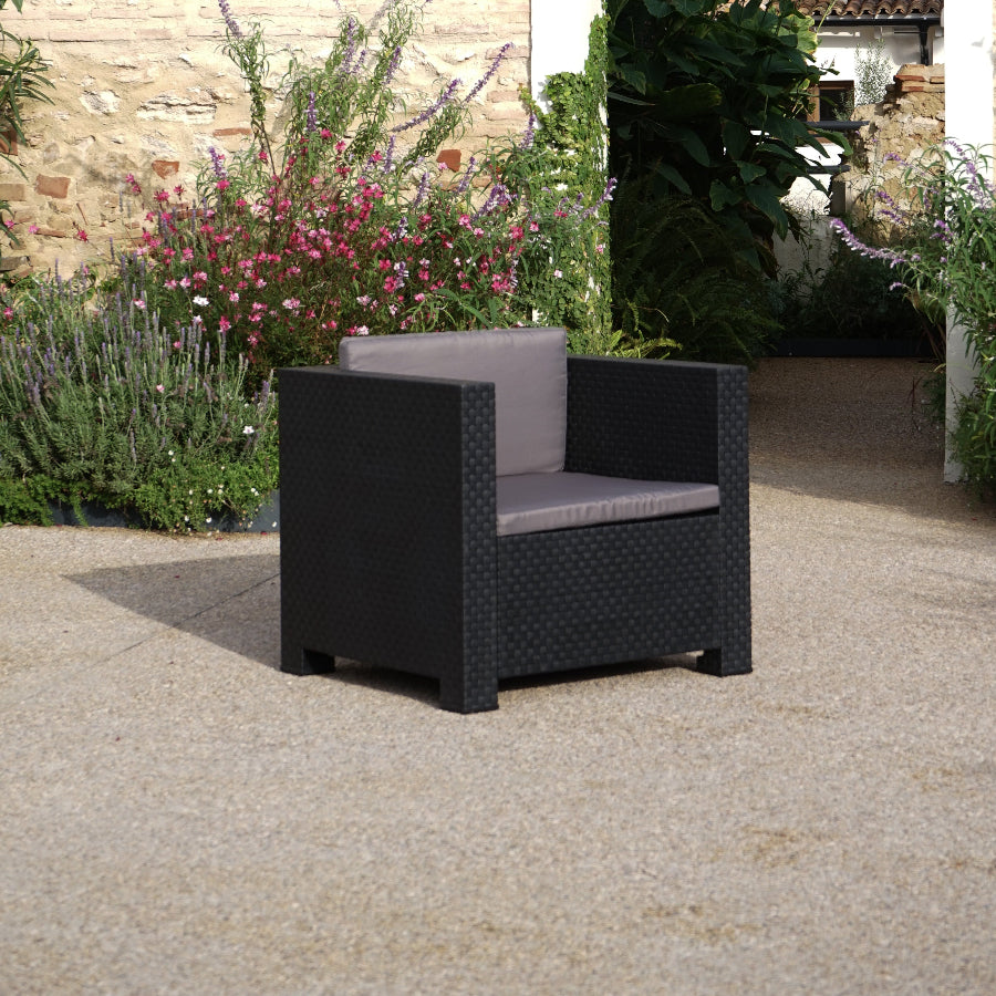 Conjunto de Jardín de Plástico Reciclado - Diva Tête-à-Tête | 2 Sillones y Mesa para Exterior