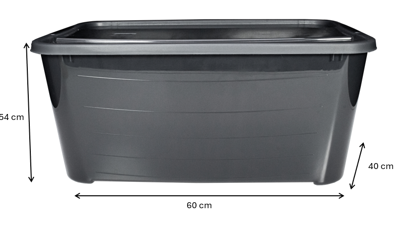 Pack de 2 Cajas Organizadoras de Plástico Negro 45L Life Story con Tapa