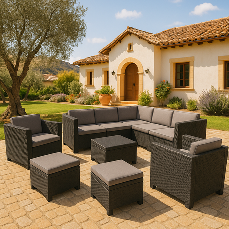 Conjunto de Muebles de Jardín de Plástico Reciclado - San Andrés | 9 plazas