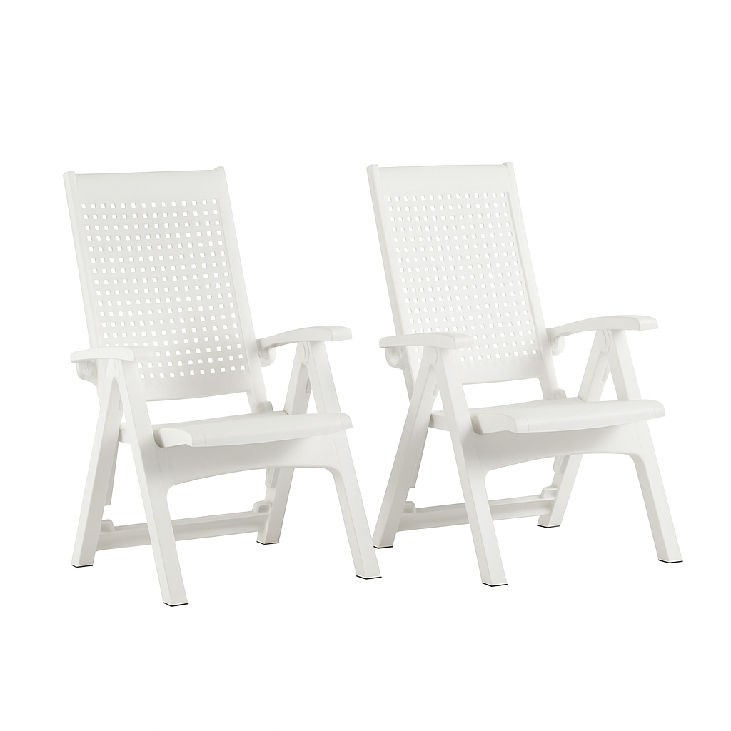 Metal Recliner Chair (Pack of 2) | Multi-Position and Ergonomic Design for the Garden