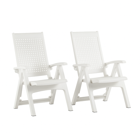 Poltrona reclinável de metal (pacote com 2) | Design ergonômico e multiposições para jardim