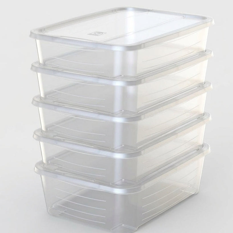 Pack de 5 Cajas de Almacenamiento Multiusos con Tapa 6L