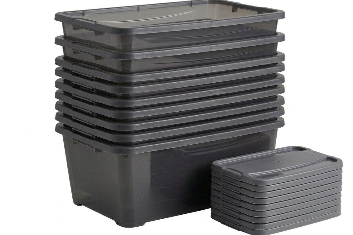 Pack de 10 Cajas Organizadoras con Tapa 6L