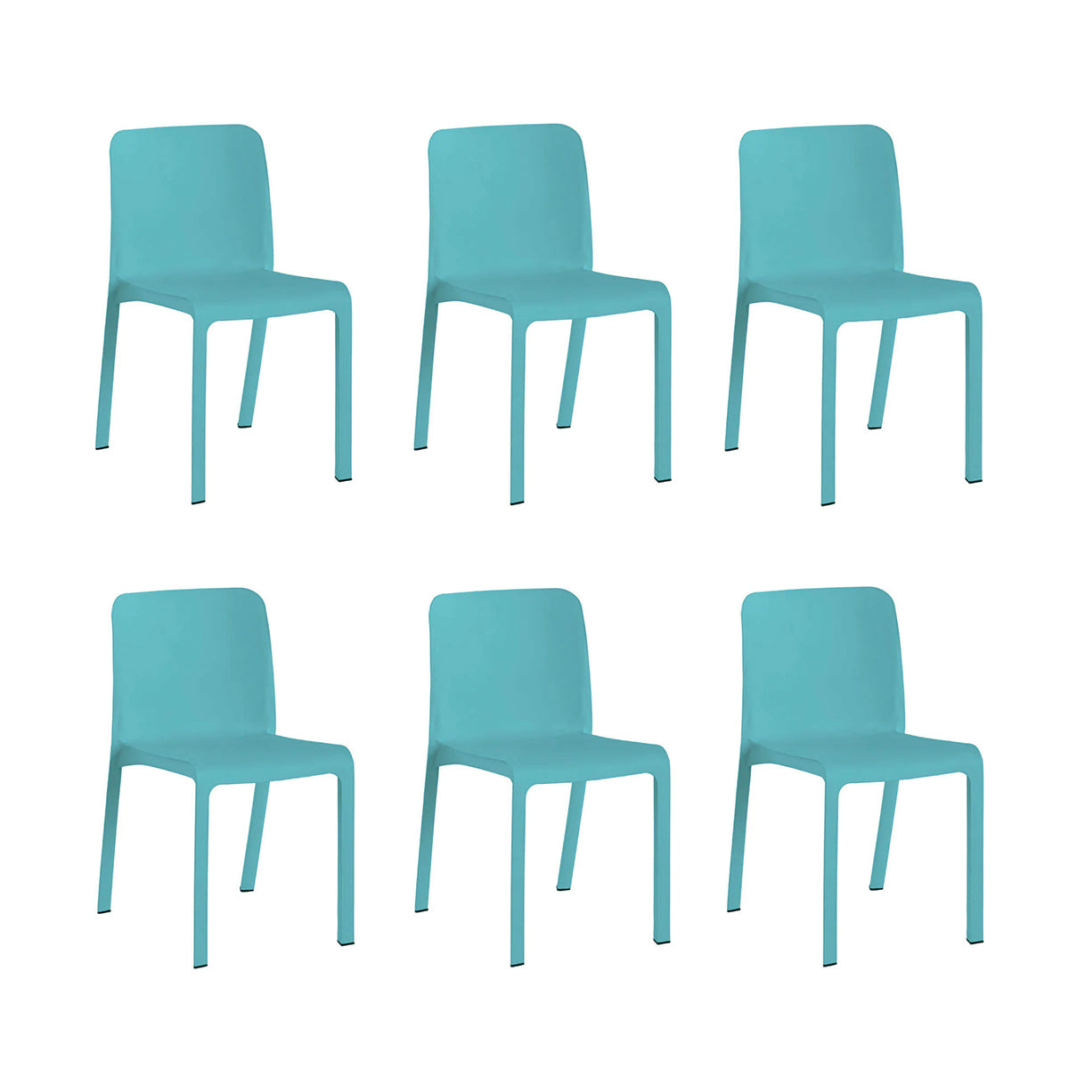 Pack de 6 Sillas Grana de Plástico Reciclado | Apilables, resistentes y cómodas