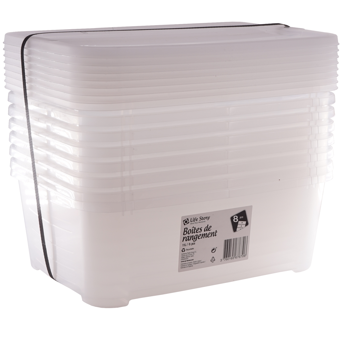 Pack de 8 Cajas Organizadoras Life Story 11 Litros