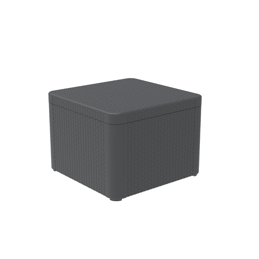 Nassau Confort Storage Graphite Garden Set | Sofa, Armchairs, and Table Made of Recycled Plastic