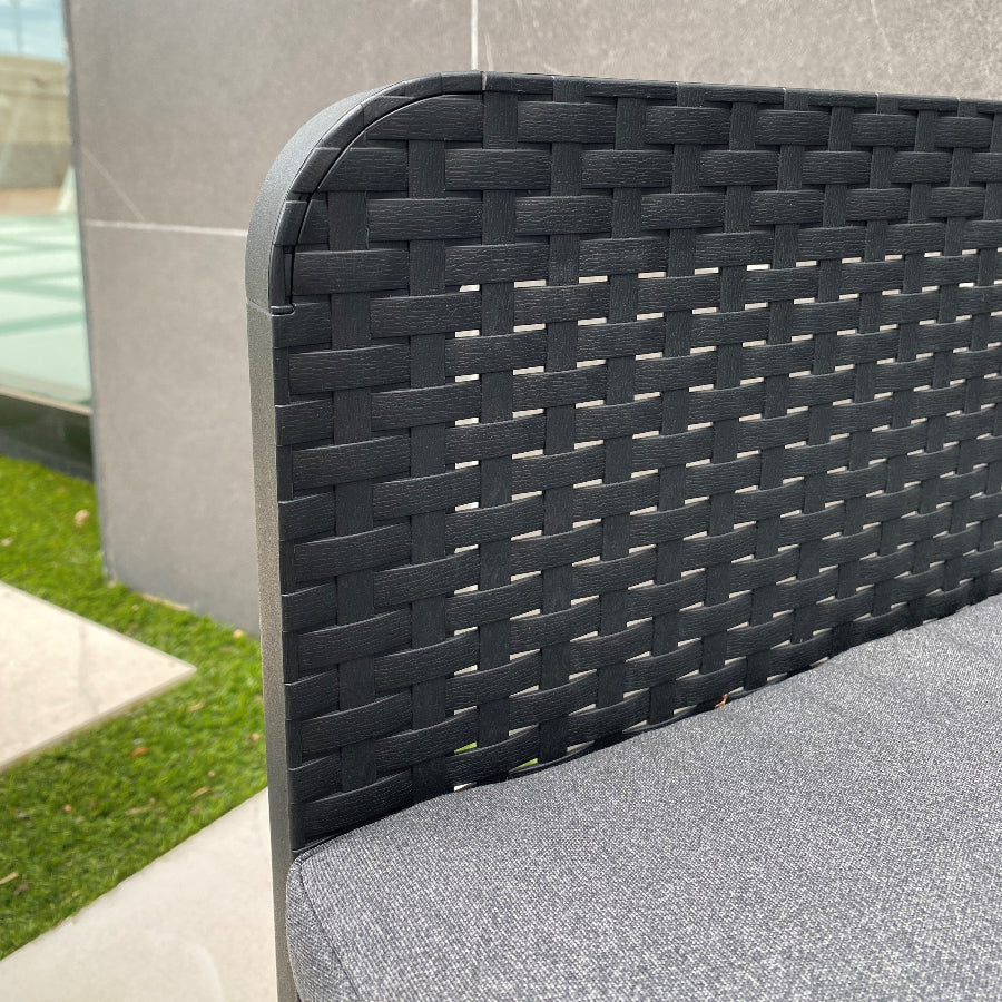 Nassau Confort Storage Graphite Garden Set | Sofa, Armchairs, and Table Made of Recycled Plastic