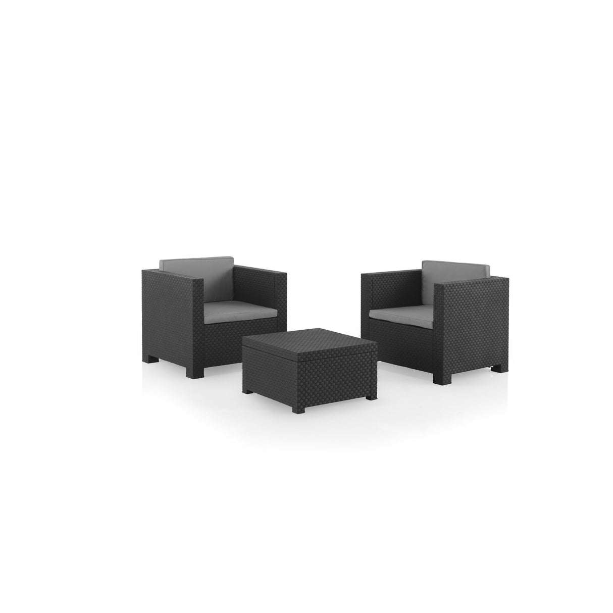 Conjunto de Jardín de Plástico Reciclado - Diva Tête-à-Tête | 2 Sillones y Mesa para Exterior