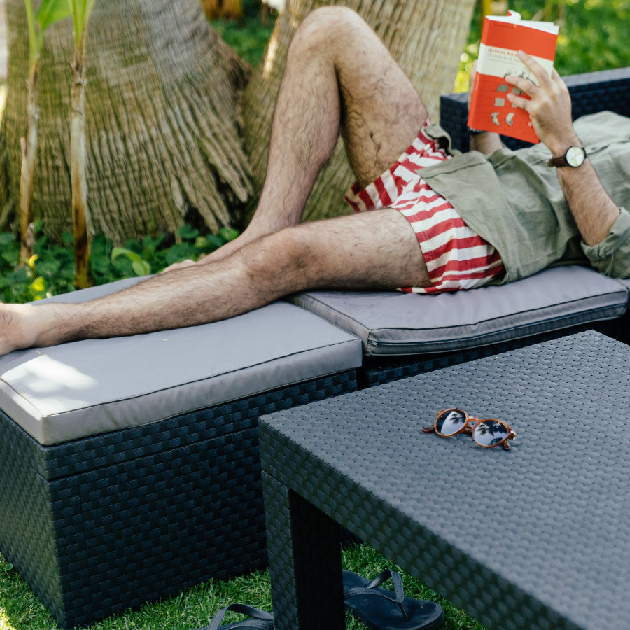 Manhattan Recycled Plastic Garden Furniture Set | Sofa, Ottoman, and Outdoor Armchair