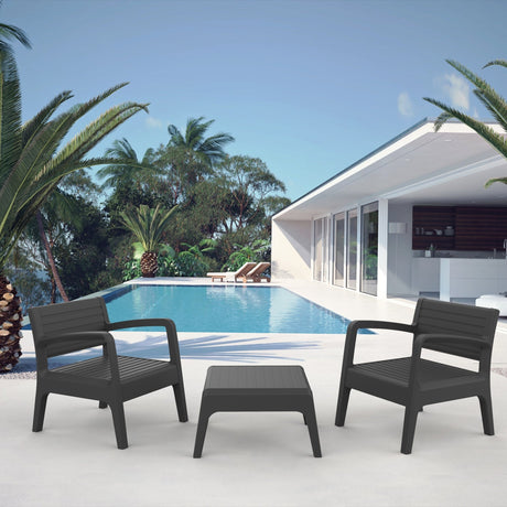 Conjunto de Jardín de Plástico Inyectado - Miami Tête-à-Tête | Diseño Elegante y Resistente