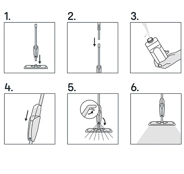 Mopa con Pulverizador en Spray de Microfibra absorbente | 2 colores disponibles