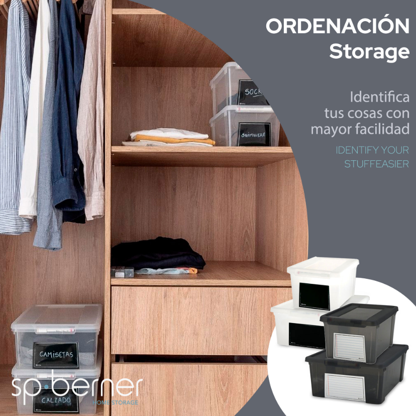 Pack 10 Cajas de Ordenación con Etiqueta de Identificación 5 L
