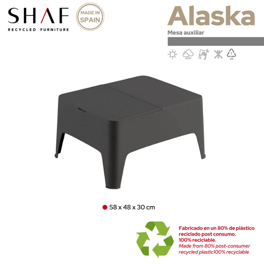Mesa Auxiliar Alaska de Plástico Sostenible | Práctica y Ecológica