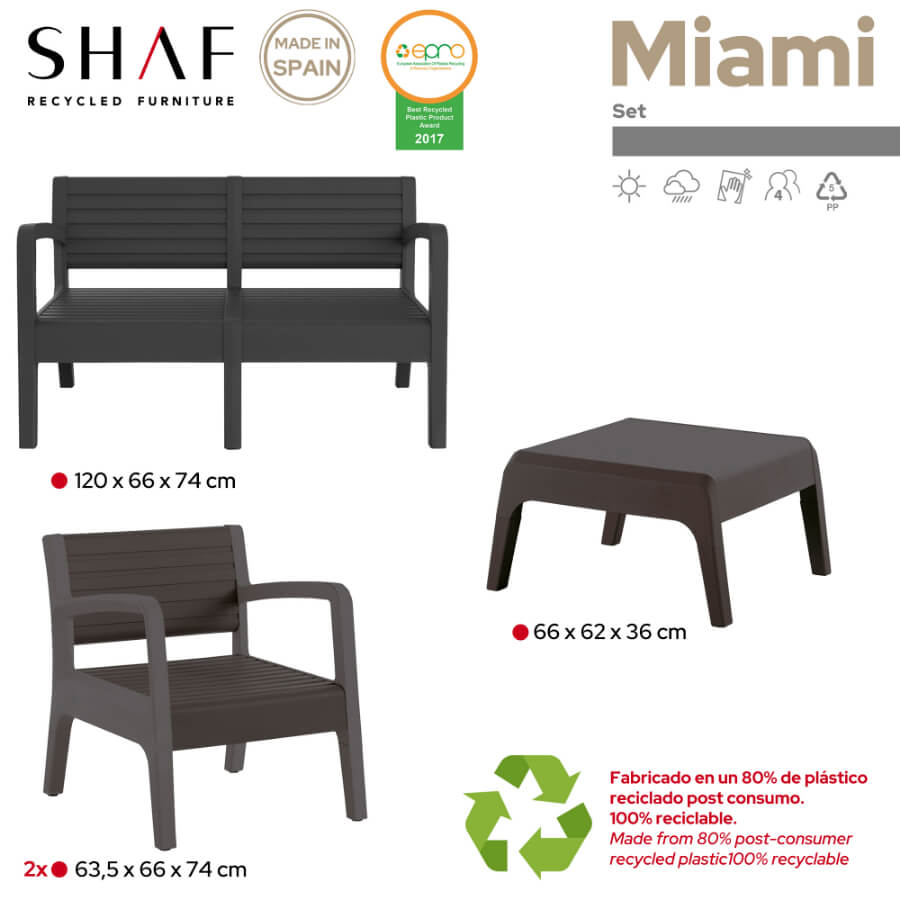 Recycled Plastic Garden Set - Miami | Elegant and Durable Design