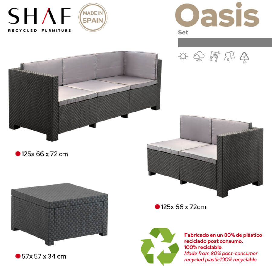 Oasis Injection-Moulded Plastic Garden Furniture Set | Modern and Durable Design