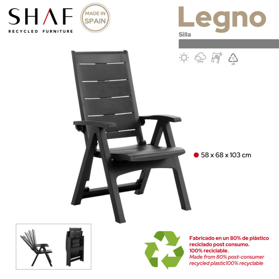 Legno Recliner Chair (Pack of 2) | Multi-Position and Foldable
