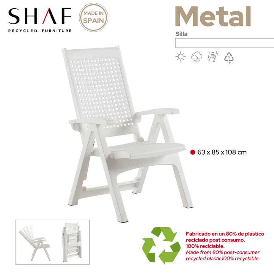 Metal Recliner Chair (Pack of 2) | Multi-Position and Ergonomic Design for the Garden