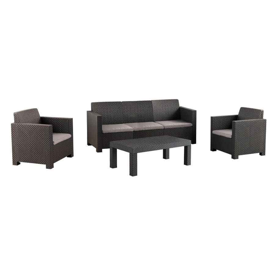 Conjunto de Muebles de Jardín de Plástico Reciclado - Belice | Estilo Contemporáneo y Sostenible