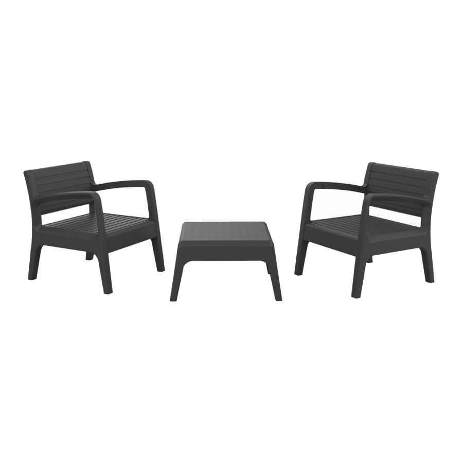 Conjunto de Jardín de Plástico Inyectado - Miami Tête-à-Tête | Diseño Elegante y Resistente