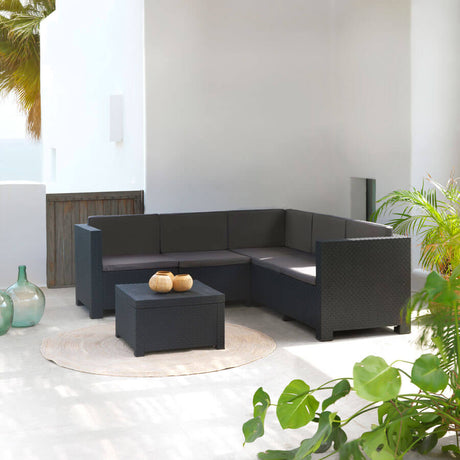 Conjunto de Muebles de Jardín de Plástico Inyectado - Oasis | Diseño Moderno y Resistente