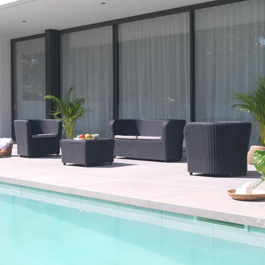 Conjunto de Jardín con Almacenamiento - Nova Confort Storage | Sofá y Mesa de Plástico Reciclado