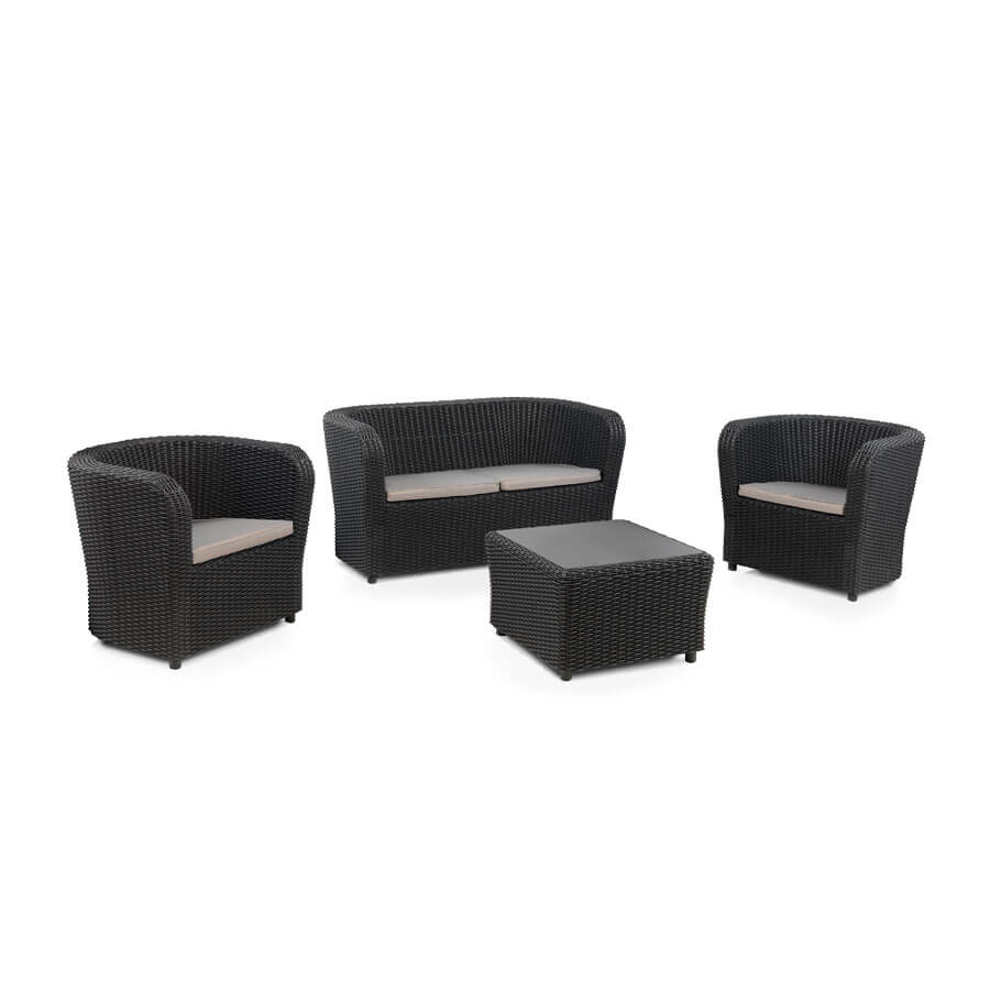 Conjunto de Jardín con Almacenamiento - Nova Confort Storage | Sofá y Mesa de Plástico Reciclado