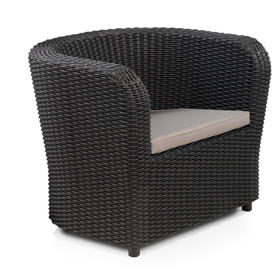 Conjunto de Jardín de Plástico Reciclado - Nova Tête-à-Tête Grafito | Sillón y Mesa para Exterior