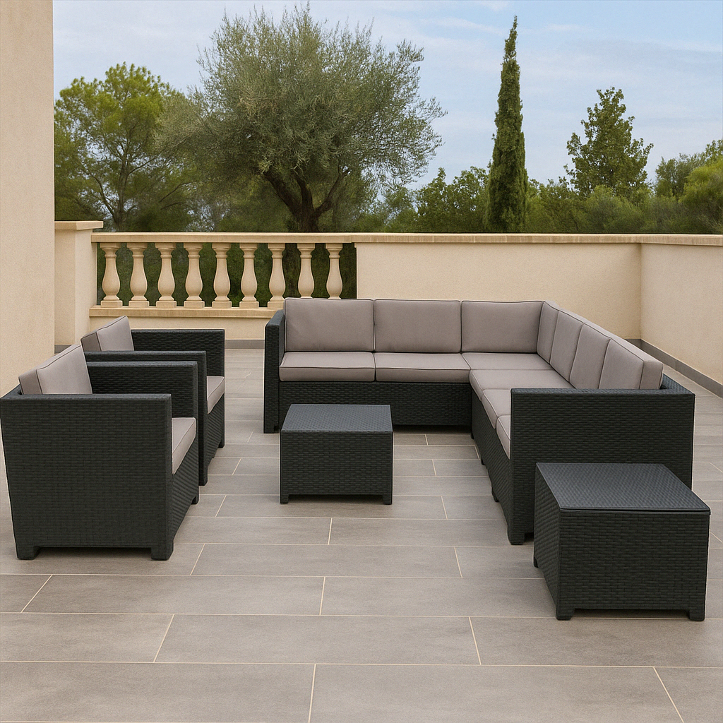 Recycled Plastic Garden Furniture Set - Greece | 7-Seater Set