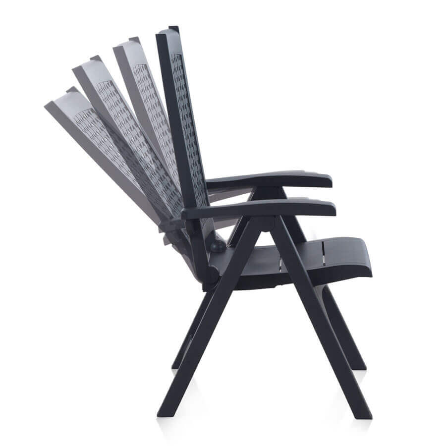 Metal Recliner Chair (Pack of 2) | Multi-Position and Ergonomic Design for the Garden