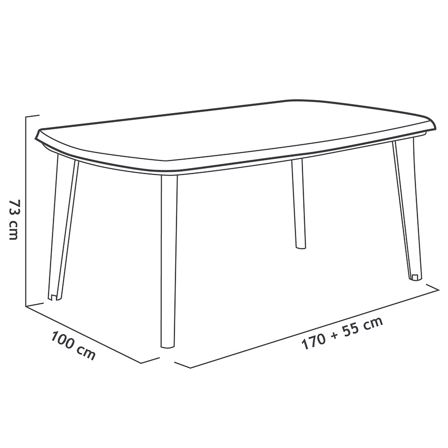 Atlantic Extendable Outdoor Table | Recycled Plastic and Functional Design