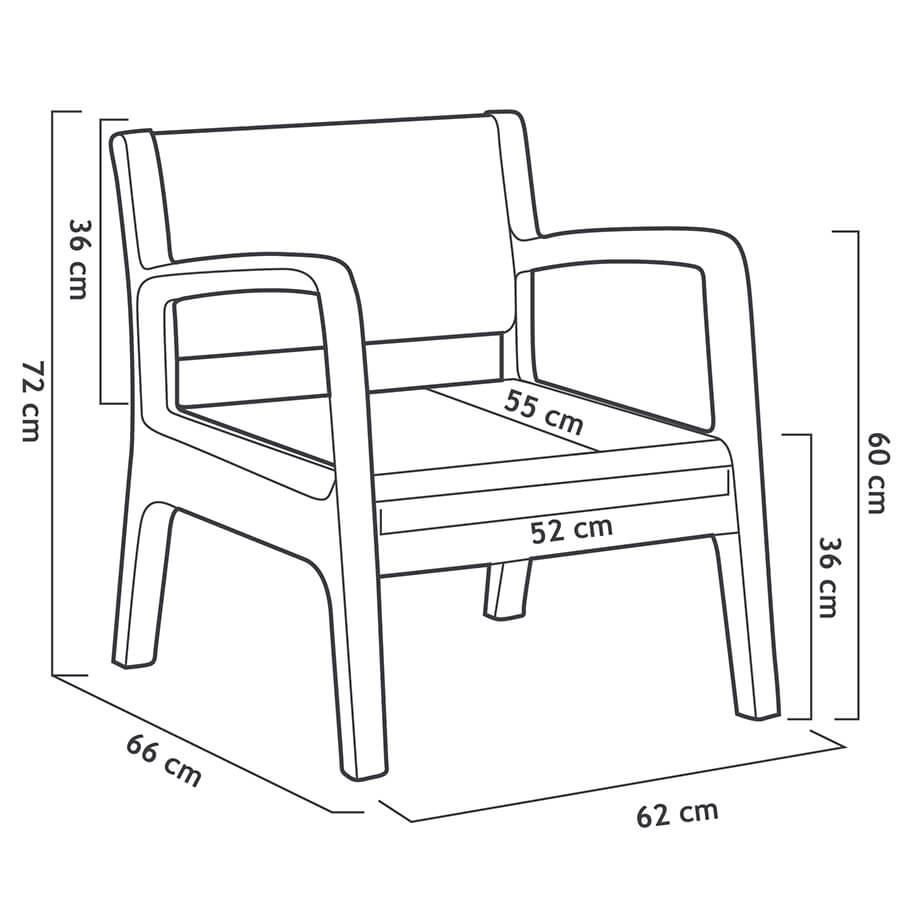 Conjunto de Jardín de Plástico Inyectado - Miami Tête-à-Tête | Diseño Elegante y Resistente