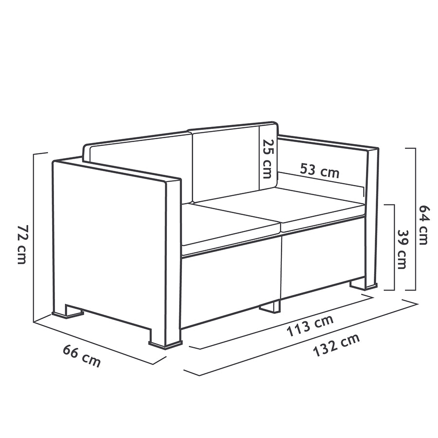 Conjunto de Jardín con Almacenamiento - Diva Confort Storage | Sofá y Mesa de Plástico Reciclado