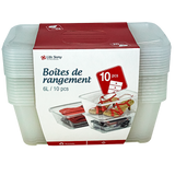Pack 10 Cajas de Almacenamiento Transparentes con Tapa 6 L