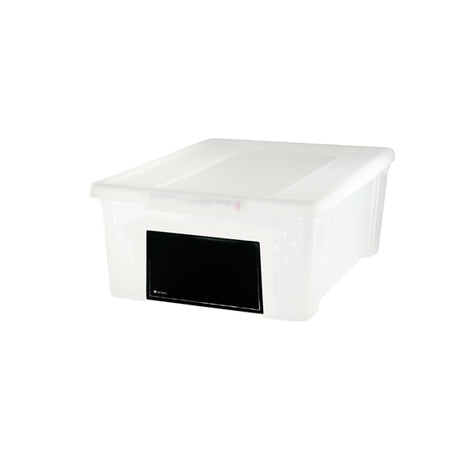 Pack de  4 Cajas de Ordenación Transparente con Tapa y Pizarra Identificativa