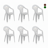 Pack de 6 Sillas Cancún de Plástico Reciclado | Sillas Apilables de Jardín y Catering