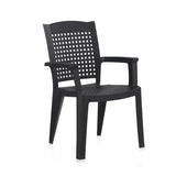Pack de 4 sillas de plástico con reposabrazos Metal | Apilables y hechas con material reciclado