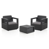 Conjunto de Jardín de Plástico Reciclado - Venus Tête-à-Tête | 2 Sillones y Mesa para Exterior