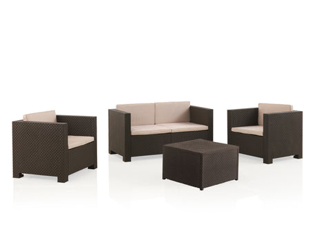 Conjunto de jardim com armazenamento - Diva Confort Storage | Sofá e mesa de plástico reciclado