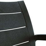 Pack x4 Sillas de Jardín Apilables Legno | Sillas con Reposabrazos y Textura imitación a Madera