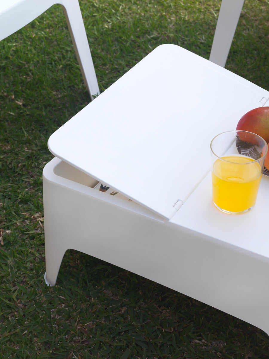 Conjunto de móveis de jardim de plástico reciclado - Costa Blanco | Cadeira e mesa para área externa