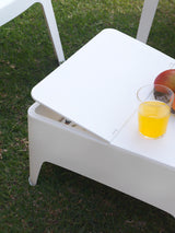 Conjunto de móveis de jardim de plástico reciclado - Costa Blanco | Cadeira e mesa para área externa