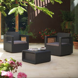 Conjunto de Jardín de Plástico Reciclado - Venus Tête-à-Tête | 2 Sillones y Mesa para Exterior