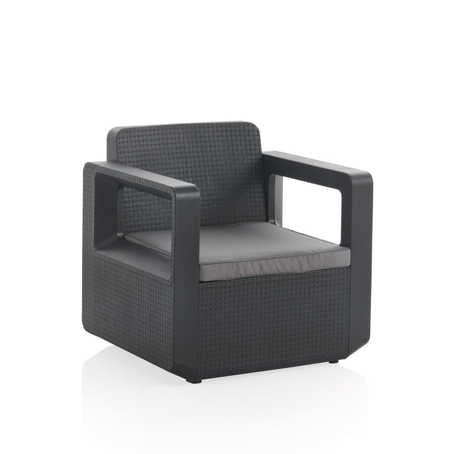 Conjunto de Jardín de Plástico Reciclado - Venus Tête-à-Tête | 2 Sillones y Mesa para Exterior